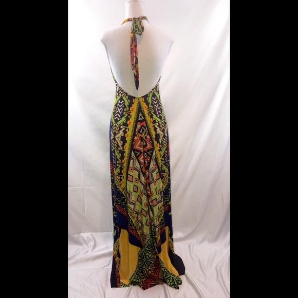 NWOT ⚡Halter Printed Maxi Dress - Picture 2 of 4